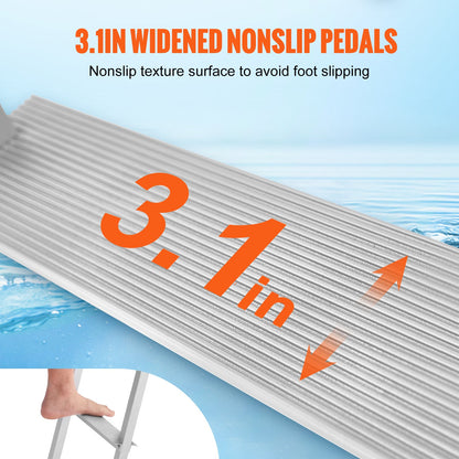 Dock Ladder, Removable 3 Steps, 500 lbs Load Capacity, Aluminum Alloy Pontoon Boat Ladder with 3.1'' Wide Step & Nonslip Rubber Mat, Easy to Install for Ship/Lake/Pool/Marine Boarding