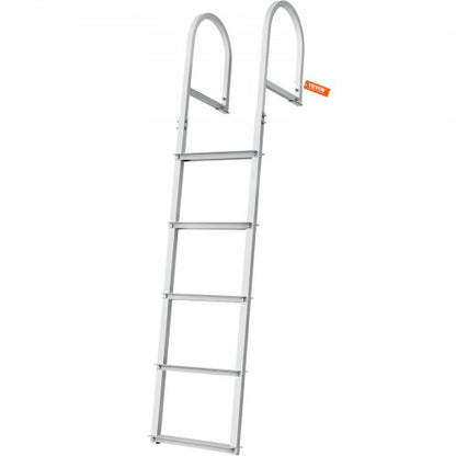 Dock Ladder, Removable 5 Steps, 500 lbs Load Capacity, Aluminum Alloy Pontoon Boat Ladder with 3.1'' Wide Step & Nonslip Rubber Mat, Easy to Install for Ship/Lake/Pool/Marine Boarding