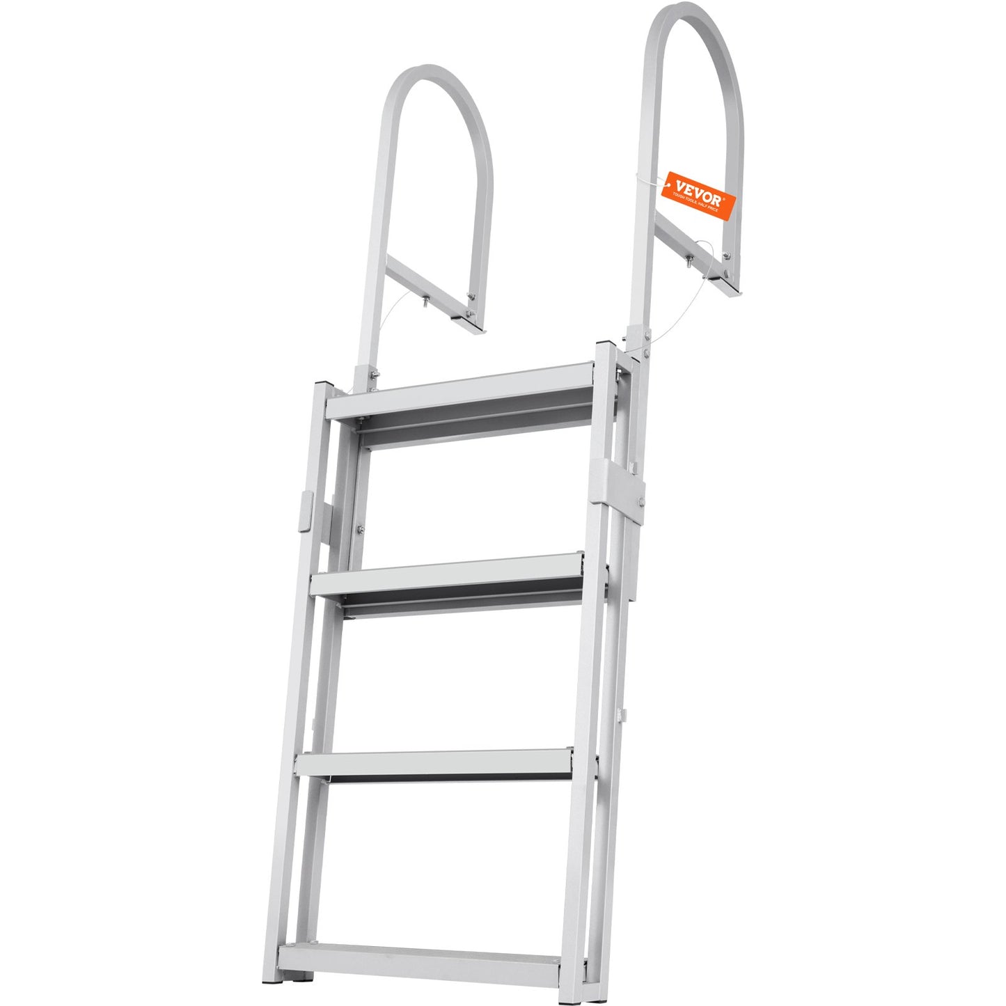 Aluminum Dock Ladder Boat Dock Ladder 55.1-67.1in Height Adjustable 4 Steps