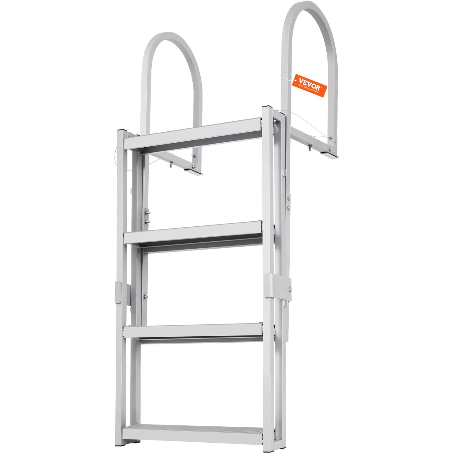Aluminum Dock Ladder Boat Dock Ladder 55.1-67.1in Height Adjustable 4 Steps