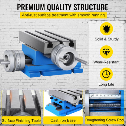 Milling Working Table - 7.3 X 4 Inch Worktable - Compound Slide Table Milling Working Cross Table Machine for All Drill Stands Bench Drilling Milling Machine (7.3" X 4")