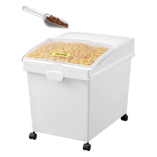 Rice Storage Container, 10.5Gallon/40L x3 Capacity Large Dog Food Dispenser Bin, Kitchen Ingredient Grain Cereal Flour Bin, Pet food Containers with Wheels, 3 Scoops, and Airtight Lid, 3 Pack