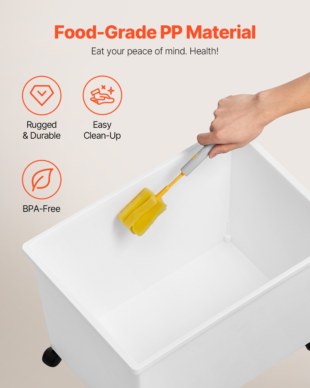 Rice Storage Container, 10.5Gallon/40L x3 Capacity Large Dog Food Dispenser Bin, Kitchen Ingredient Grain Cereal Flour Bin, Pet food Containers with Wheels, 3 Scoops, and Airtight Lid, 3 Pack