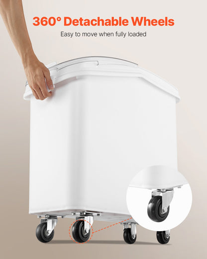 Rice Storage Container, 21Gallon/80L Capacity Large Dog Food Dispenser Bin, Kitchen Ingredient Grain Cereal Flour Bin, Pet food Containers with Wheels, Scoop, and Airtight Lid, 1 Pack