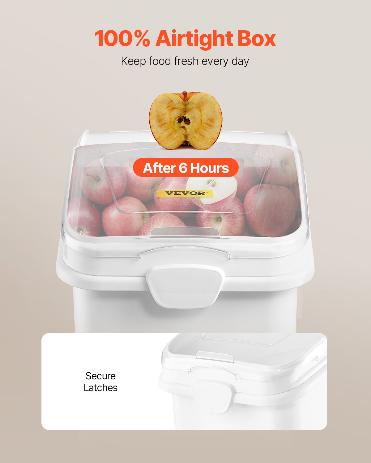 Rice Storage Container, 27Gallon/100L Capacity Large Dog Food Dispenser Bin, Kitchen Ingredient Grain Cereal Flour Bin, Pet food Containers with Wheels, Scoop, and Airtight Lid, 1 Pack