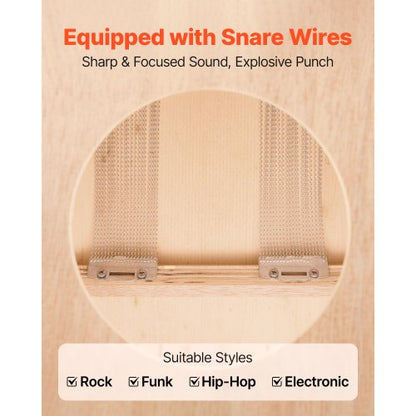 Cajon Box Drum Birch Wood Percussion Instrument with Snare Drum Wire Travel Case | EU