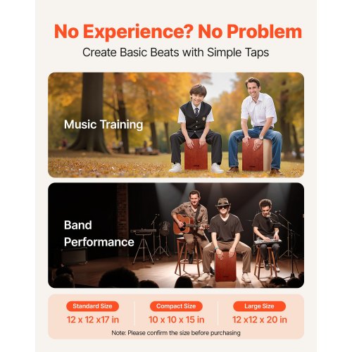 Cajon Box Drum Birch Wood Percussion Instrument Guitar Strings Travel Case | EU