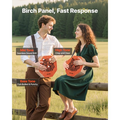 Einzigartiges Cajon-Box-Trommel-Percussion-Instrument aus Birkenholz mit Gitarrensaiten | EU