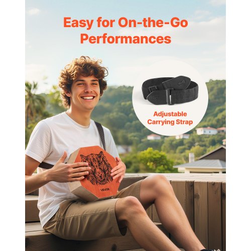 Einzigartiges Cajon-Box-Trommel-Percussion-Instrument aus Birkenholz mit Gitarrensaiten | EU