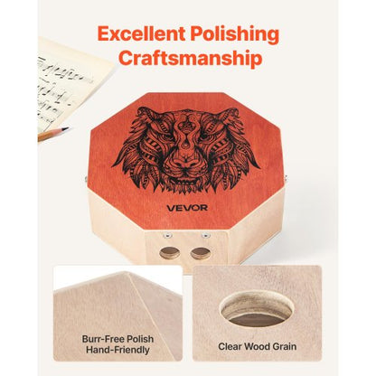 Einzigartiges Cajon-Box-Trommel-Percussion-Instrument aus Birkenholz mit Gitarrensaiten | EU