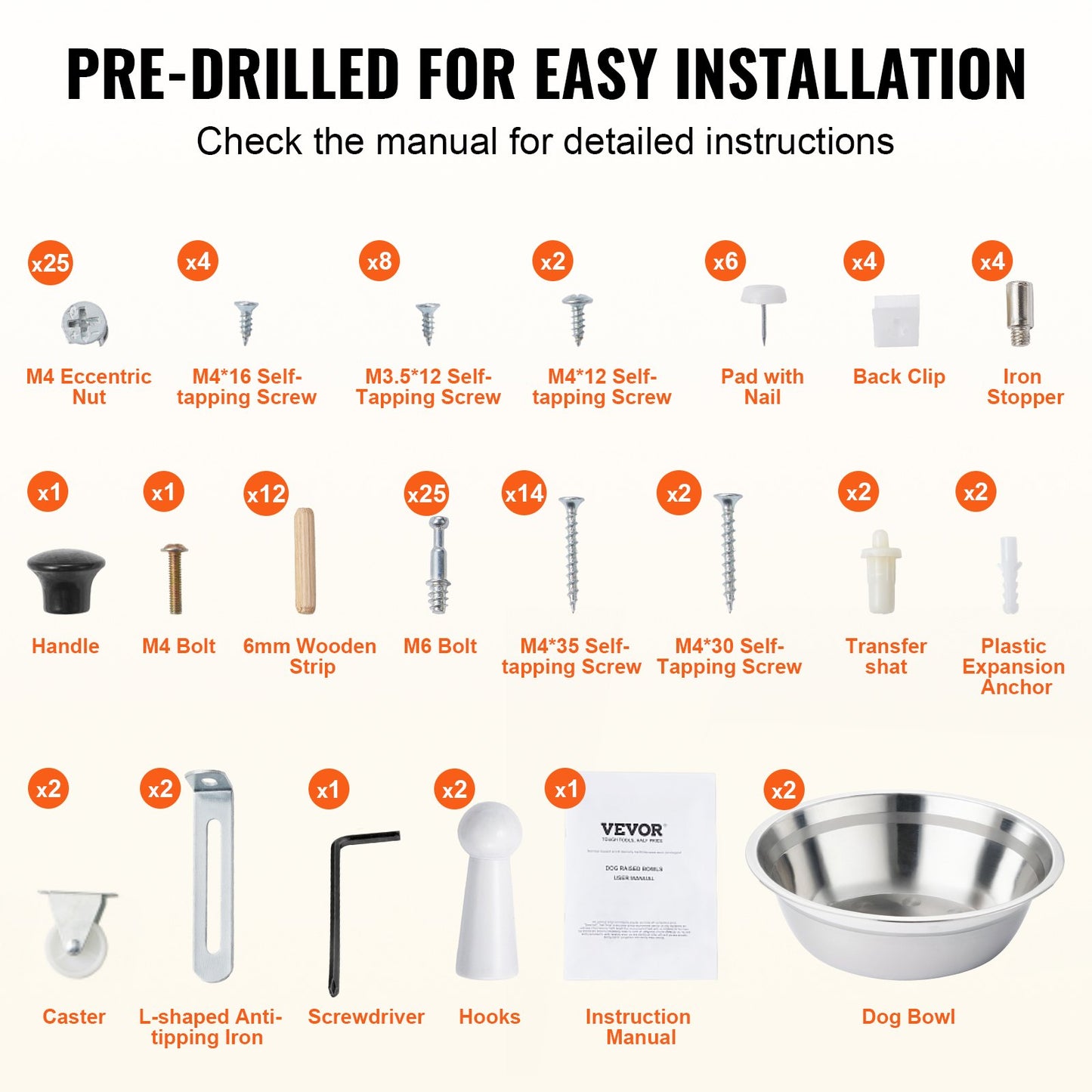 Pet Feeding Station with 2 Elevated Dog Bowls Dog Food and Toy Storage Cabinet