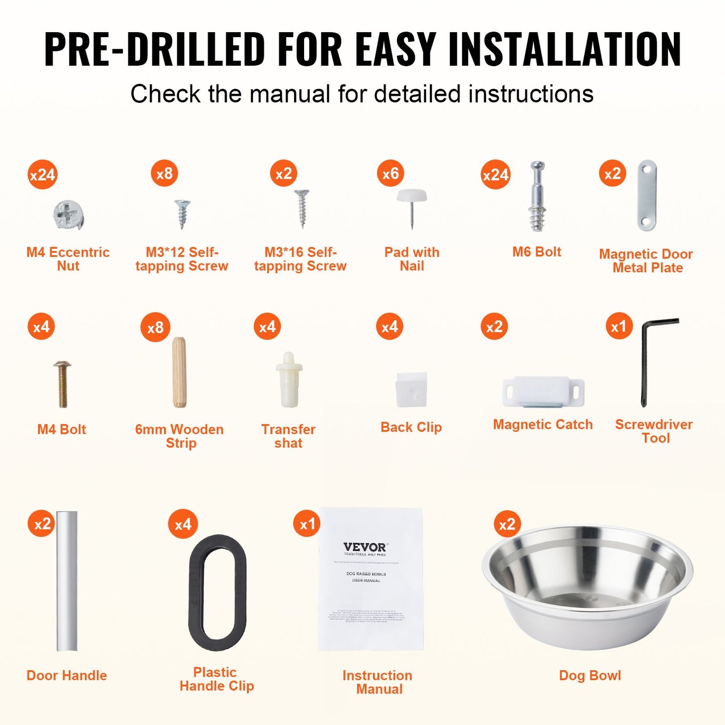 Pet Feeding Station with 2 Elevated Dog Bowls Dog Food and Toy Storage Cabinet