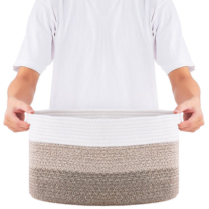 Cotton Rope Basket 3-Pack 22L Woven Storage Basket for Organization