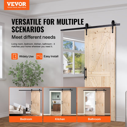 Scheunentor und Hardware-Kit 30" x 84" Holz-Schiebetür-Kit glatt