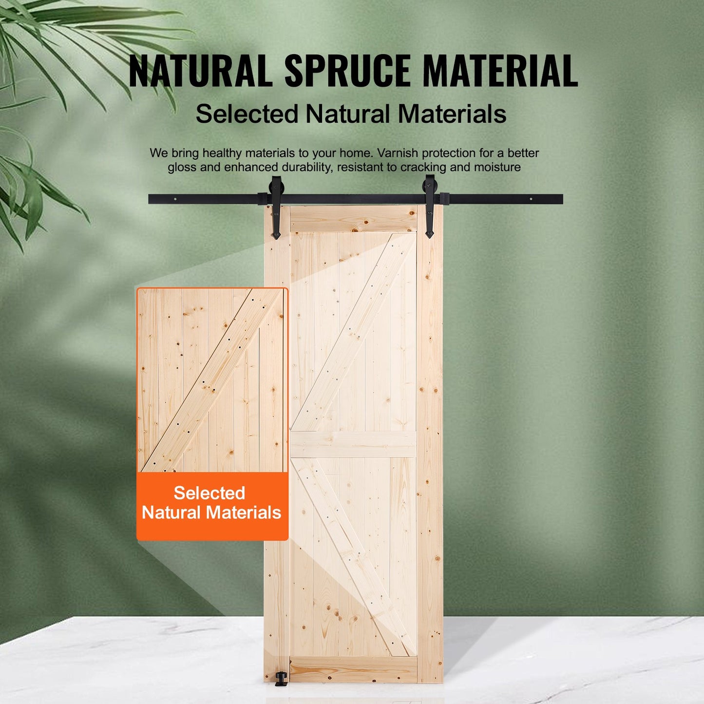 Scheunentor und Hardware-Kit 30" x 84" Holz-Schiebetür-Kit glatt