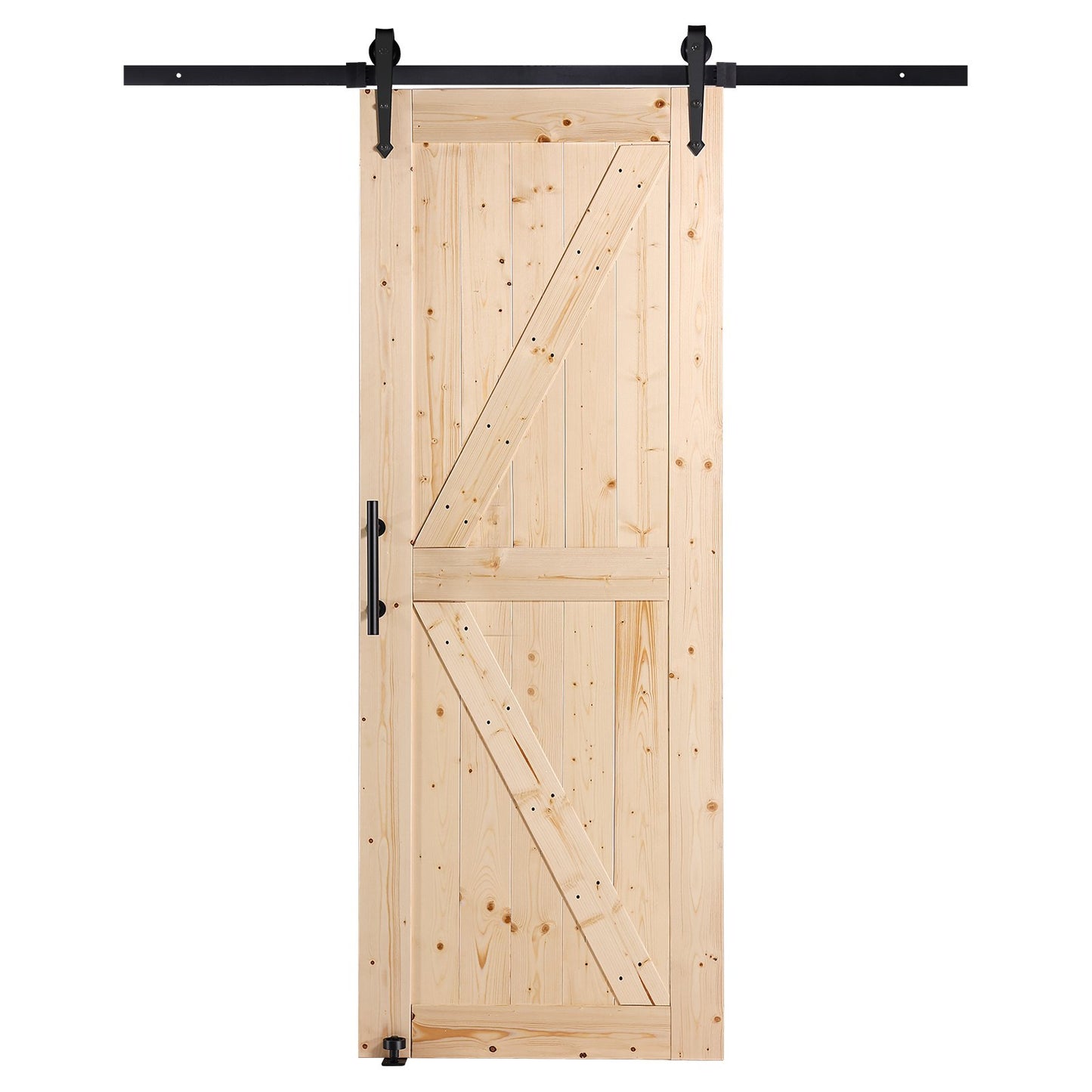 Scheunentor und Hardware-Kit 30" x 84" Holz-Schiebetür-Kit glatt
