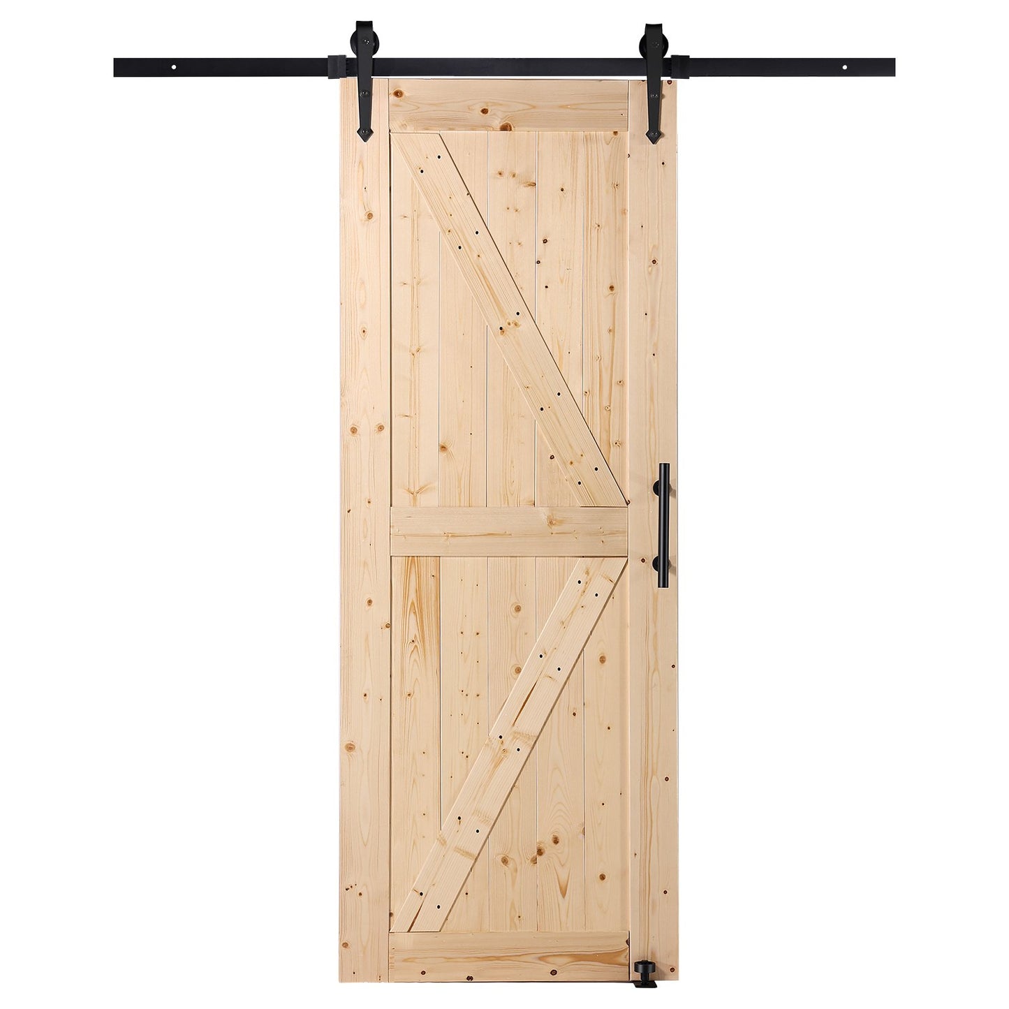 Scheunentor und Hardware-Kit 30" x 84" Holz-Schiebetür-Kit glatt