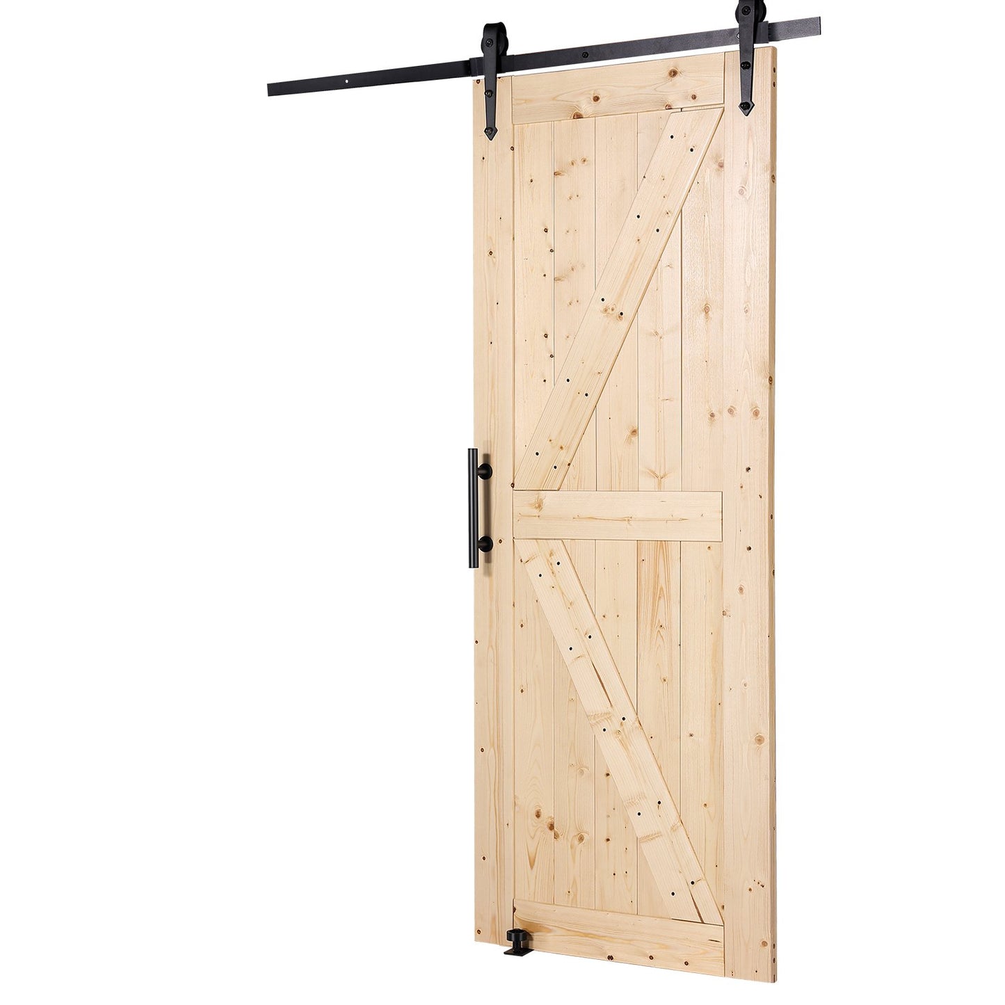 Scheunentor und Hardware-Kit 30" x 84" Holz-Schiebetür-Kit glatt
