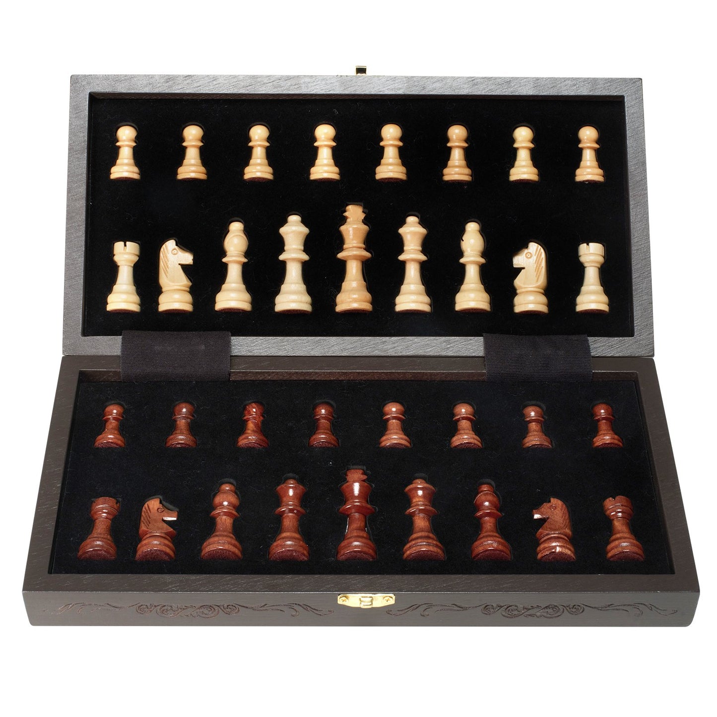 Magnetisches Schachspiel aus Holz, 12-Zoll-Schachspielset, 2 zusätzliche Königinnen, Anfänger-Schachset, faltbare Schachbrettspiele mit Schachfiguren, Aufbewahrungsfächern und Box, tragbares Reisegeschenk für Erwachsene und Kinder