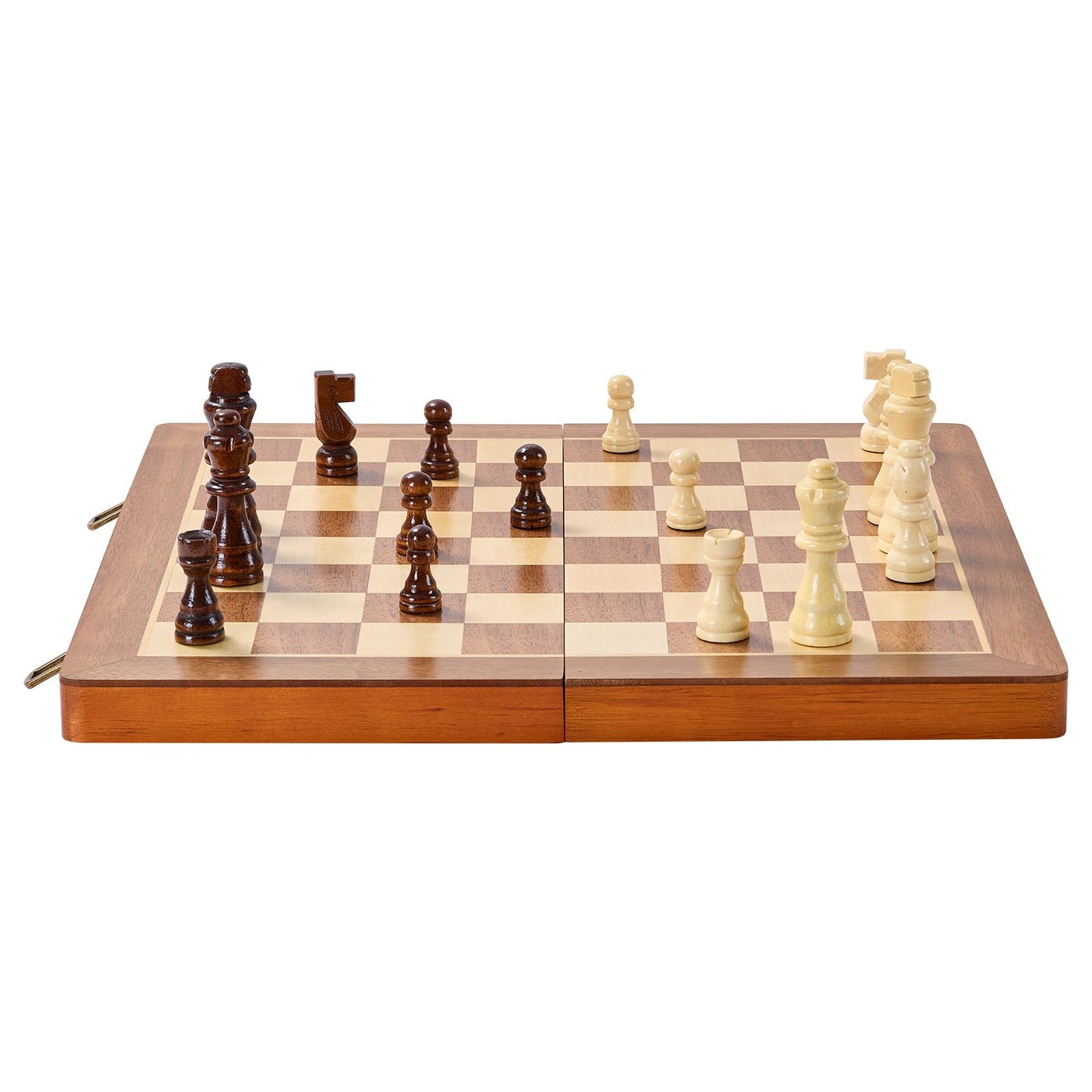Magnetisches Schachspiel aus Holz, 15 Zoll 2-in-1-Schachspielset, faltbare Schachbrettspiele für Erwachsene und Kinder, tragbares Schachspiel mit 2 Damen als Reisegeschenk für professionelle Anfängerturniere
