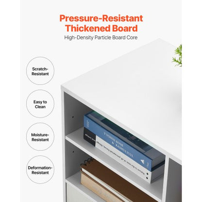 Holzschrank mit 2 Schubladen, Rollcontainer und verstellbaren Einlegeböden