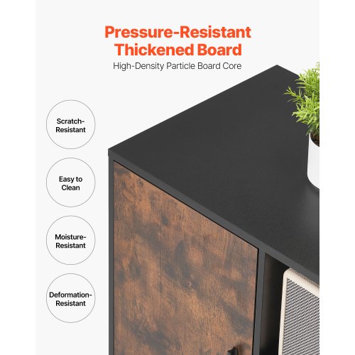 Holzschrank, abschließbarer mobiler Schrank, offene Regale, rustikales Braun