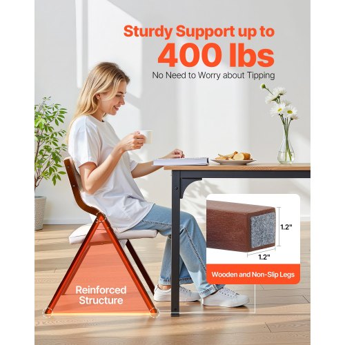 Klappstühle aus Holz mit gepolsterten Kissen und Holzrahmen Weiß 2er-Set | EU