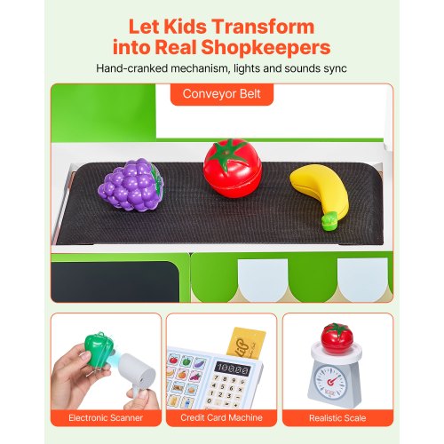 Kinder-Lebensmittelladen Lekset Holz-Spielmarktstand mit Kasse | EU