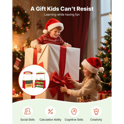 Holz-Puppentheater 2-in-1 wendbarer Kaufladen Kinderspiel-Marktstand