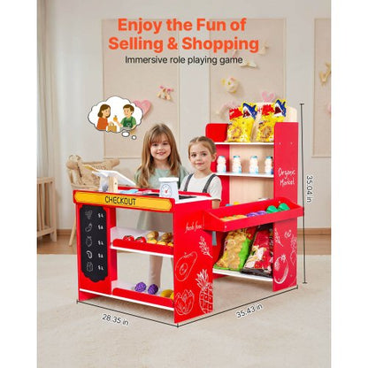 Kinder-Lebensmittelgeschäft-Spielset, Supermarkt-Spielzeugset mit Registrierkasse | EU