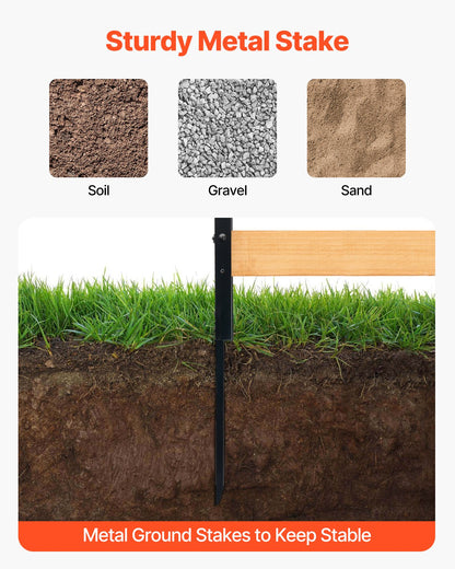 Wood Privacy Fence, 38" W x 42" L, 2-Panel Slatted Air Conditioner Fence Screen, Pool Equipment Enclosure with Metal Stakes, Easy DIY Installation, Outdoor Trash Can Hider for Garden Decoration