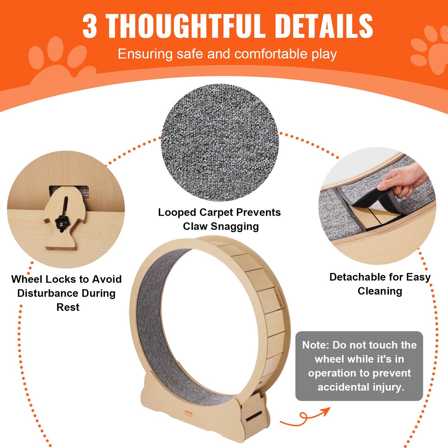 Träningshjul för katt 52" Stort löpbandshjul för katter för innekatter