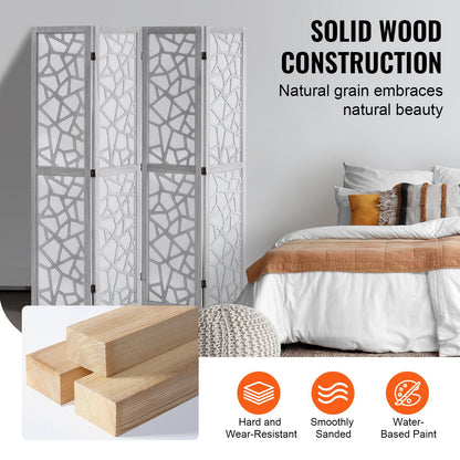 Wood Room Divider Wooden Screen 4 Panel Room Separation Privacy Screen