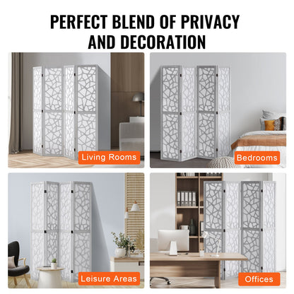 Wood Room Divider Wooden Screen 4 Panel Room Separation Privacy Screen