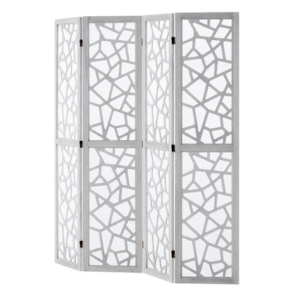 Wood Room Divider Wooden Screen 4 Panel Room Separation Privacy Screen