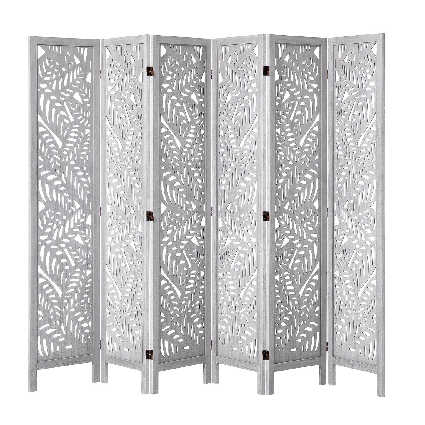 Wood Room Divider, 6 Panel Wood Folding Privacy Screen, 66.9 Inches Tall Indoor Carved Partition Divider, Portable Decoration Screen, for Room Separation, Home, Office, Restaurant & Bedroom