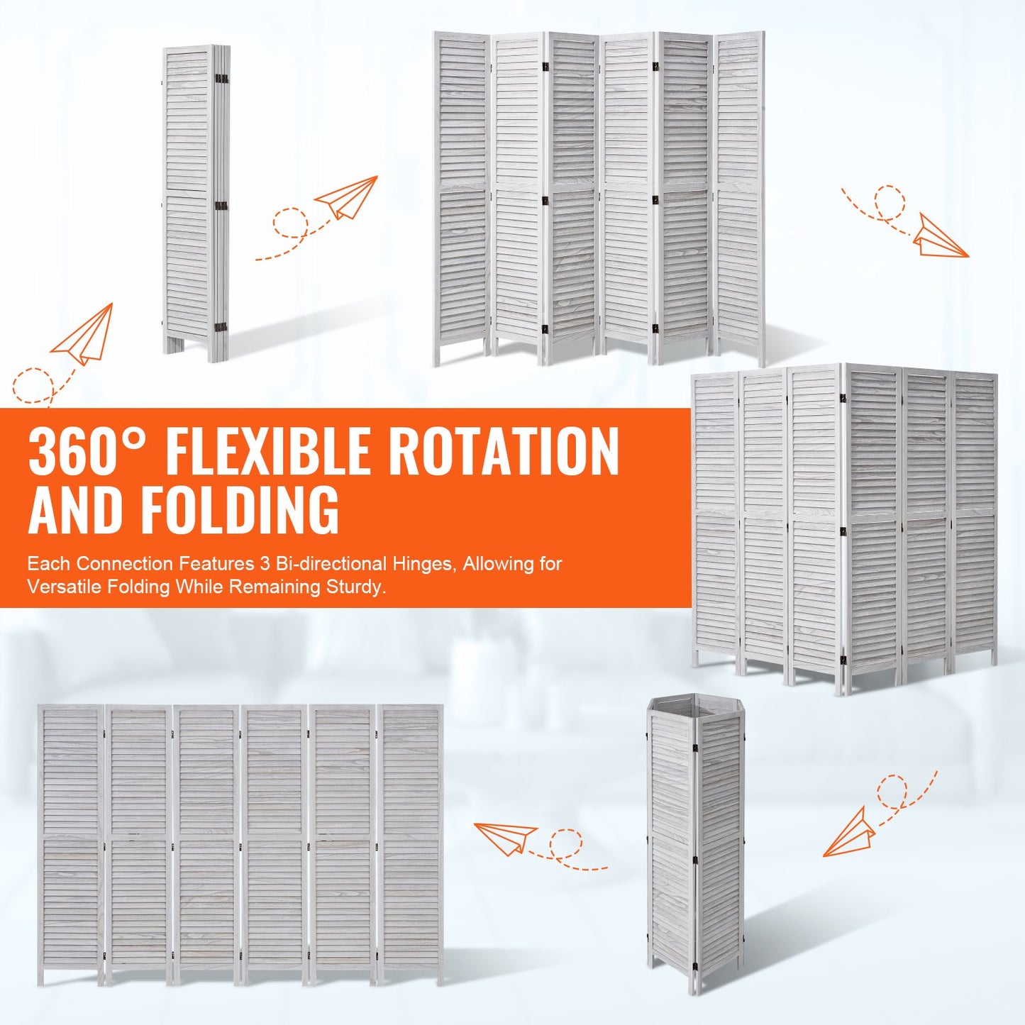 Wood Room Divider Wood Privacy Screen 6 Panel Room Divider