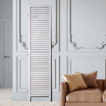 Wood Room Divider, 8 Panel Wood Folding Privacy Screen, 66.9 Inches Tall Indoor Louvered Wooden Partition, Portable Decoration Screen, for Room Separation, Home, Office, Restaurant & Bedroom