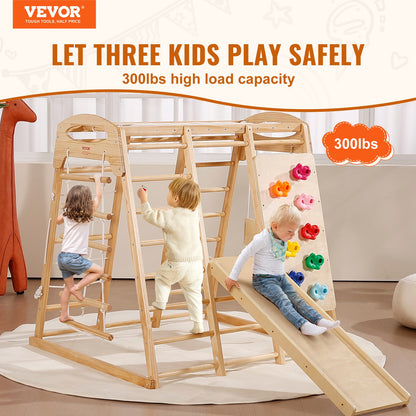 Indoor Jungle Gym 7-in-1 Kleinkind Indoor Spielplatz Holz Klettern Spielzeug L