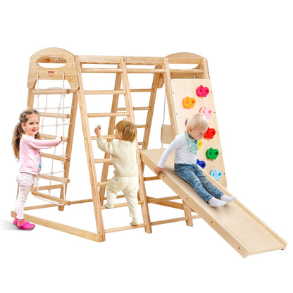 Indoor Jungle Gym 7-in-1 Kleinkind Indoor Spielplatz Holz Klettern Spielzeug L