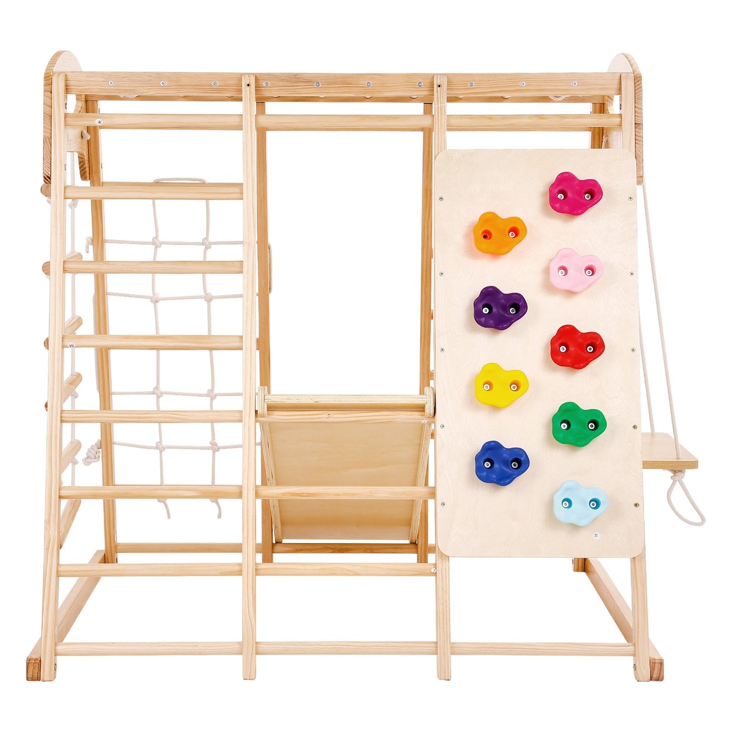 Indoor Jungle Gym 7-in-1 Kleinkind Indoor Spielplatz Holz Klettern Spielzeug L