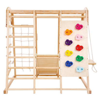 Indoor Jungle Gym 7-in-1 Kleinkind Indoor Spielplatz Holz Klettern Spielzeug L