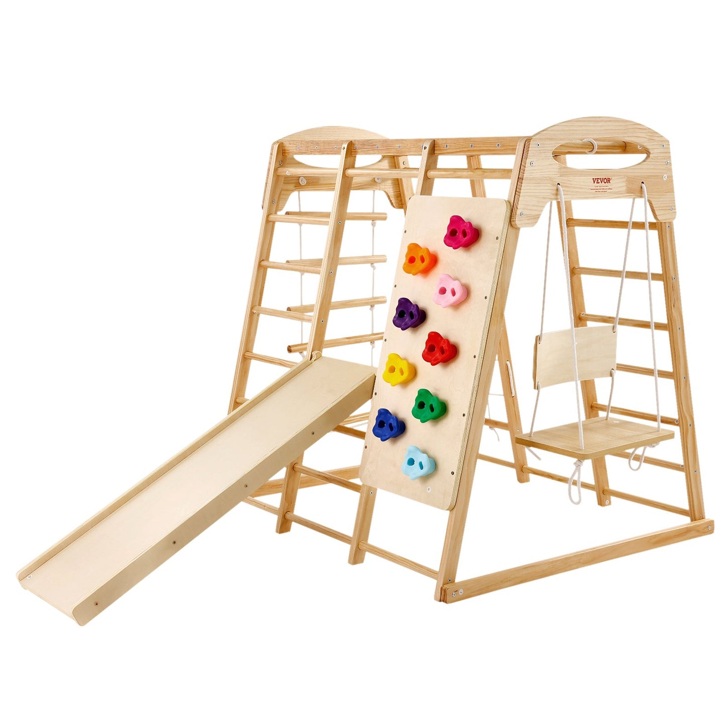 Indoor Jungle Gym 7-in-1 Kleinkind Indoor Spielplatz Holz Klettern Spielzeug L