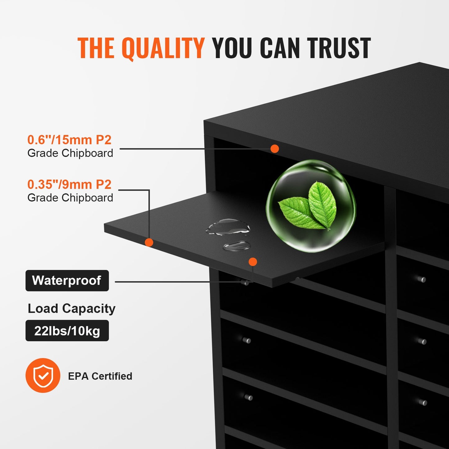 Literatur-Organizer aus Holz, 12 Fächer, Aktensortierer mit herausnehmbaren Regalen, Briefkästen für die Poststellenorganisation im Büro, Zuhause, Klassenzimmer, EPA-zertifiziert, Schwarz