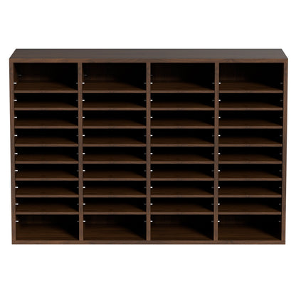 Literature Organizers, 36 Compartments Office Mailbox with Adjustable Shelves, Wood Literature Sorter 39.3x12x26.8 inches for Office, Home, Classroom, Mailrooms Organization, EPA Certified Brown