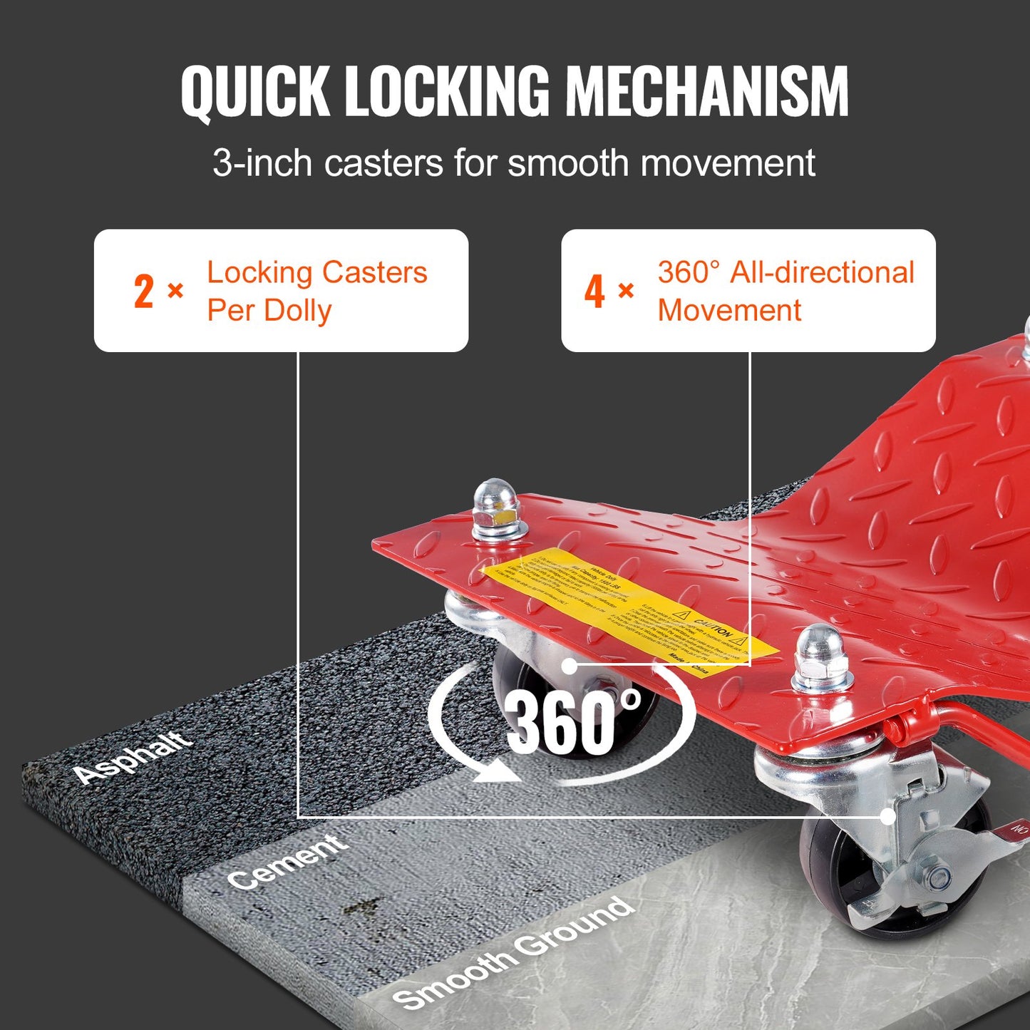 Radwagen, Hochleistungs-Autoreifen-Stütze, Fahrzeug-Transportwagen, 8000 lbs, 4er-Pack
