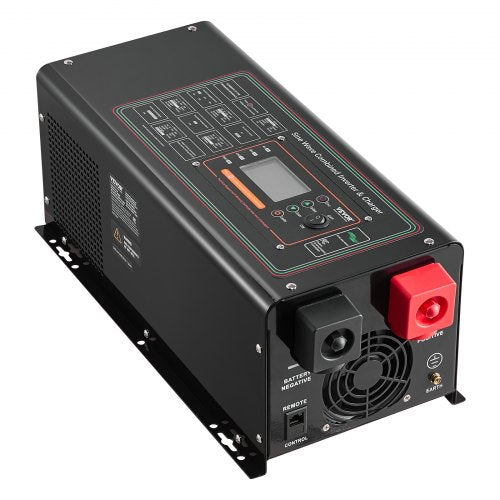 Pure Sine Wave Inverter Charger, 2000 Watt, DC 12V to AC 120V Power Inverter with LCD Display, Remote Control, Solar Inverter for Off-Grid Solar RV Boat Home, Compatible with Various Batteries