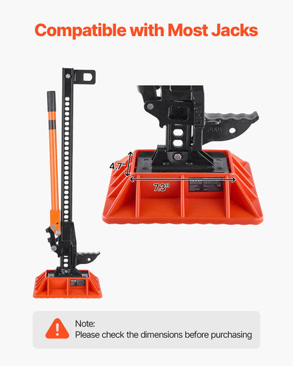 High Lift Jack Base and Handle Keeper, 11.6" x 11.6" Off Road Jack Stand Base with 7000 Pound Capacity, Heavy-Duty Farm Jacks Support Stand for Most Jacks with 7.3" x 4.7" Base, Red