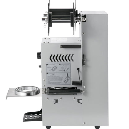 Semi-automatic Cup Sealing Machine, 300-500 Cup/h Tea Cup Sealer Machine, Silver Boba Cup Sealer Machine, 90/95mm Cup Diameter Boba Cup Sealing Machine with Control Panel for Bubble Milk Tea