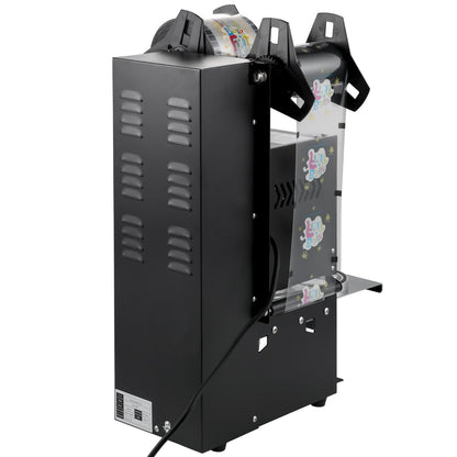 Semi-automatic Cup Sealing Machine, 300-500 Cup/h Tea Cup Sealer Machine, Black Boba Cup Sealer Machine, 90/95mm Cup Diameter Boba Cup Sealing Machine with Control Panel for Bubble Milk Tea